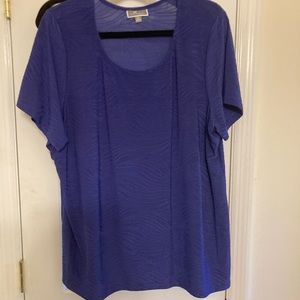 JM Collection 2X Purple Shirt
